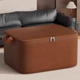thumbnail image 5 of Bolsa de cuero encerado para acolchar, ideal para viajes y el hogar. Organizador grande y cómodo para mantas y ropa. Bolsa de equipaje duradera para el hogar, perfecta para guardar ropa de cama., 5 of 5