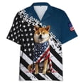 thumbnail image 4 of Camisa hawaiana con estampado 3D de Shiba Inu para hombre, divertida camisa hawaiana con estampado de animales, blusas casuales de manga corta con solapa para verano, 4 of 5