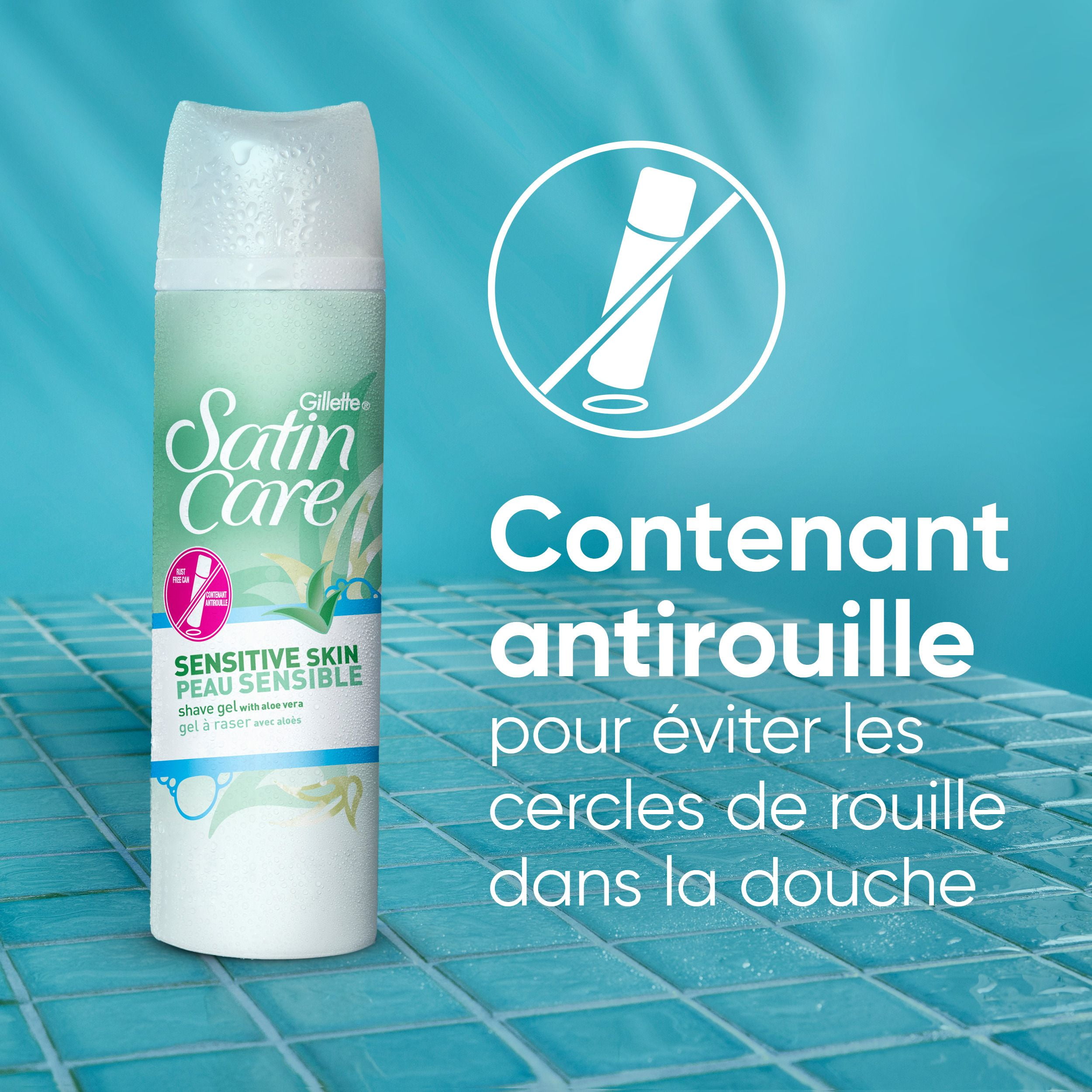 Gillette Venus Satin Care Sensitive Skin Shave Gel, Shaving Cream for women, with aloe