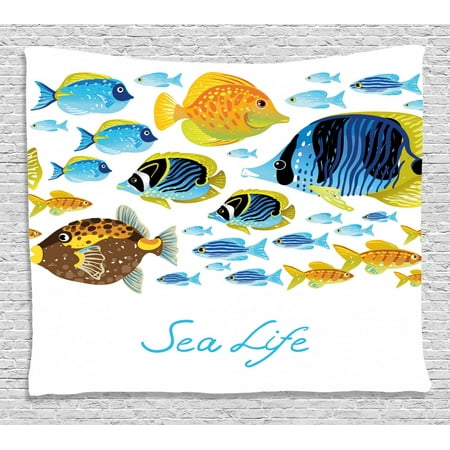 Ocean Animal Decor Tapestry Vivid Underwater Life With Freshwater