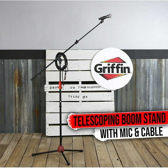 Microphone Boom Arm Stand Holder XLR Cable PACK Cardioid Dynamic Vocal Mic Clip