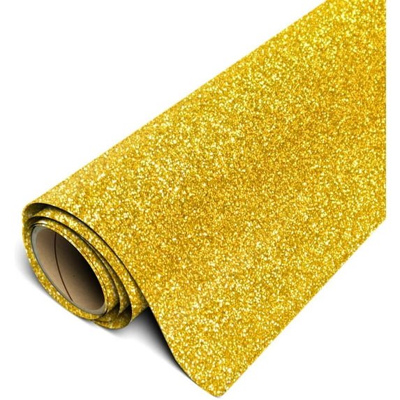 Siser Glitter HTV Iron On Heat Transfer Vinyl 20" x 6ft (2 Yards) Roll - Gold