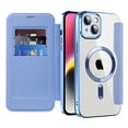 thumbnail image 6 of Allytech Wallet Case for iPhone 14 with Card Slots & Lens Protector, Compatible with MagSafe, Slim Shockproof Anti-Scratch Clear Back Panel [RFID Blocking] Case - Blue, 6 of 7