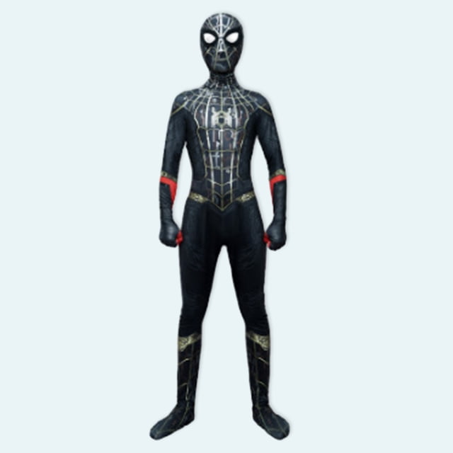 Disfraz Premium Body de Spider Man para niños, traje de Cosplay Zentai de LICRA para Halloween Ygjytge Negro*Niño 8-9 años para Niño