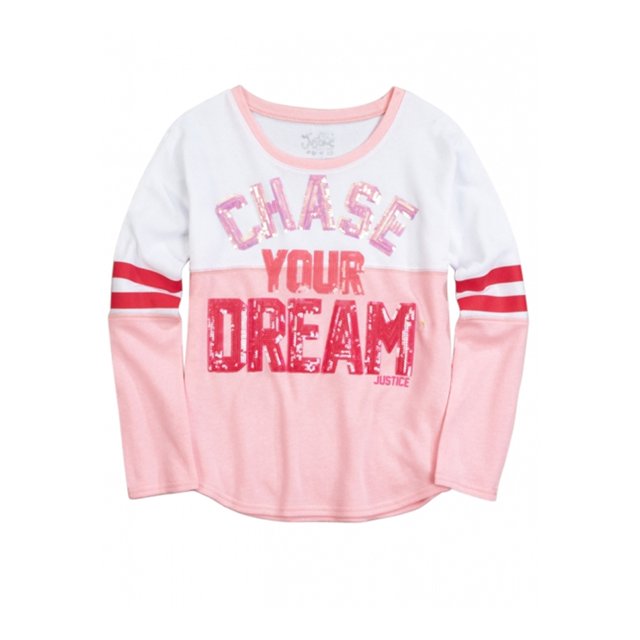 Sudadera con mensaje positivo de Justice Girls, rosa, 6 Justice Camisa de entrenamiento