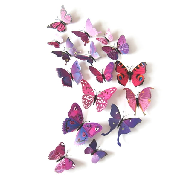 Decoración de mariposas en 3D, decoración de pared de mariposas, pegatinas de pared de mariposas, tatuaje de pared en 3D, mariposas, decoración de balcón