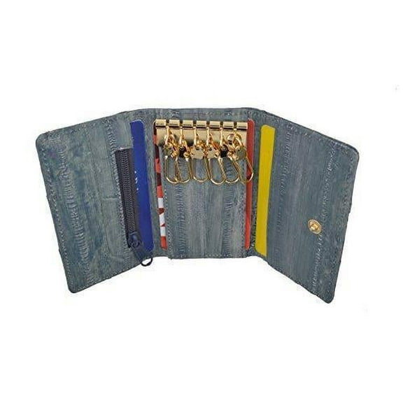 New Waterproof Eel Skin Leather Key Case Holder Credit Card Wallet