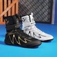 thumbnail image 6 of Men's High Top Boxing Wrestling Shoes Lightweight Breathable Mesh High Ankle Support Non Slip Rubber Sole Professional Combat Sports Gym Training Sneakers, 6 of 9