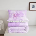 thumbnail image 5 of Manfei Cute Initial R Twin Comforter Sets,Sweet Bow Bedding Set,Purple,Polkadot Reversible,2 Pieces,1 Comforter and 1 Pillowcase, 5 of 7
