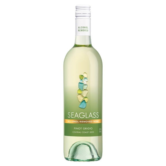SEAGLASS Alcohol Removed Pinot Grigio White Wine, 750mL Wine Bottle