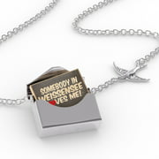 Locket Necklace Somebody in Weissensee Loves me, Berlin Germany in a silver Envelope Neonblond