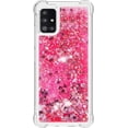thumbnail image 2 of Compatible with Samsung Galaxy A51 5G Case Glitter Luxury Cute Love Liquid Quicksand Clear TPU Girls Women Stylish Bumper Shockproof Protective Case for Samsung Galaxy A51 5G Rose YB, 2 of 12