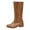 Brown, variant on Comfortable Cowgirl Boots Women's Knee High Boots Chunky Platform Heel Round Toe Boots for Women Side Zipper Stylish Comfortable Tall Boots Coffee,US 6.5