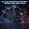 thumbnail image 2 of Vyrox PU Leather Gaming Chair with Massage Lumbar Support, Ergonomic High Back Computer Gamer Chair with Adjustable Footrest, Black, 2 of 7