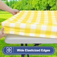 thumbnail image 2 of Picnic Table Cover with Bench Covers, 3pcs Set Outdoor Waterproof Picnic Tablecloth with Elastic Edges, 72x30 Inches, Yellow, 2 of 8