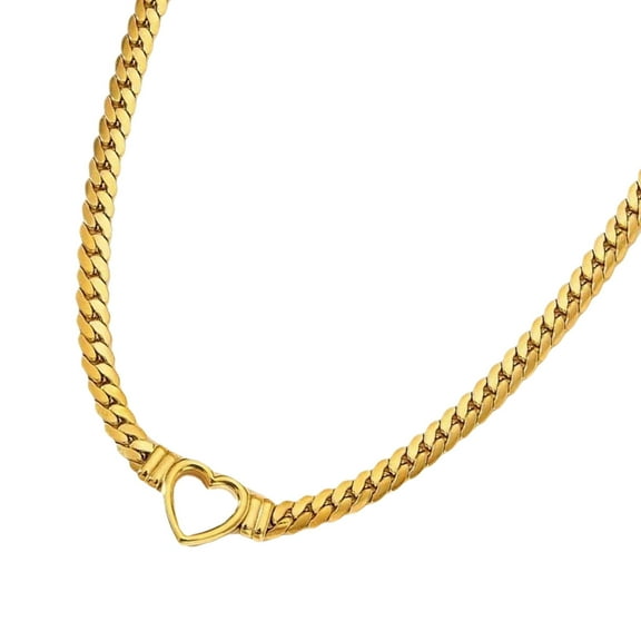 YIEMEEN Heart Necklace Pendant Necklace Heart Charm Necklace Stainless Steel Texture