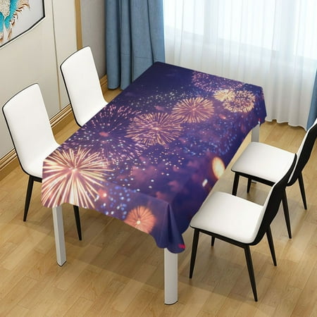 

ALAZA Fireworks Blooming Scene Rectangle Tablecloth Tablecover Dinning Table Cloth 60 x90