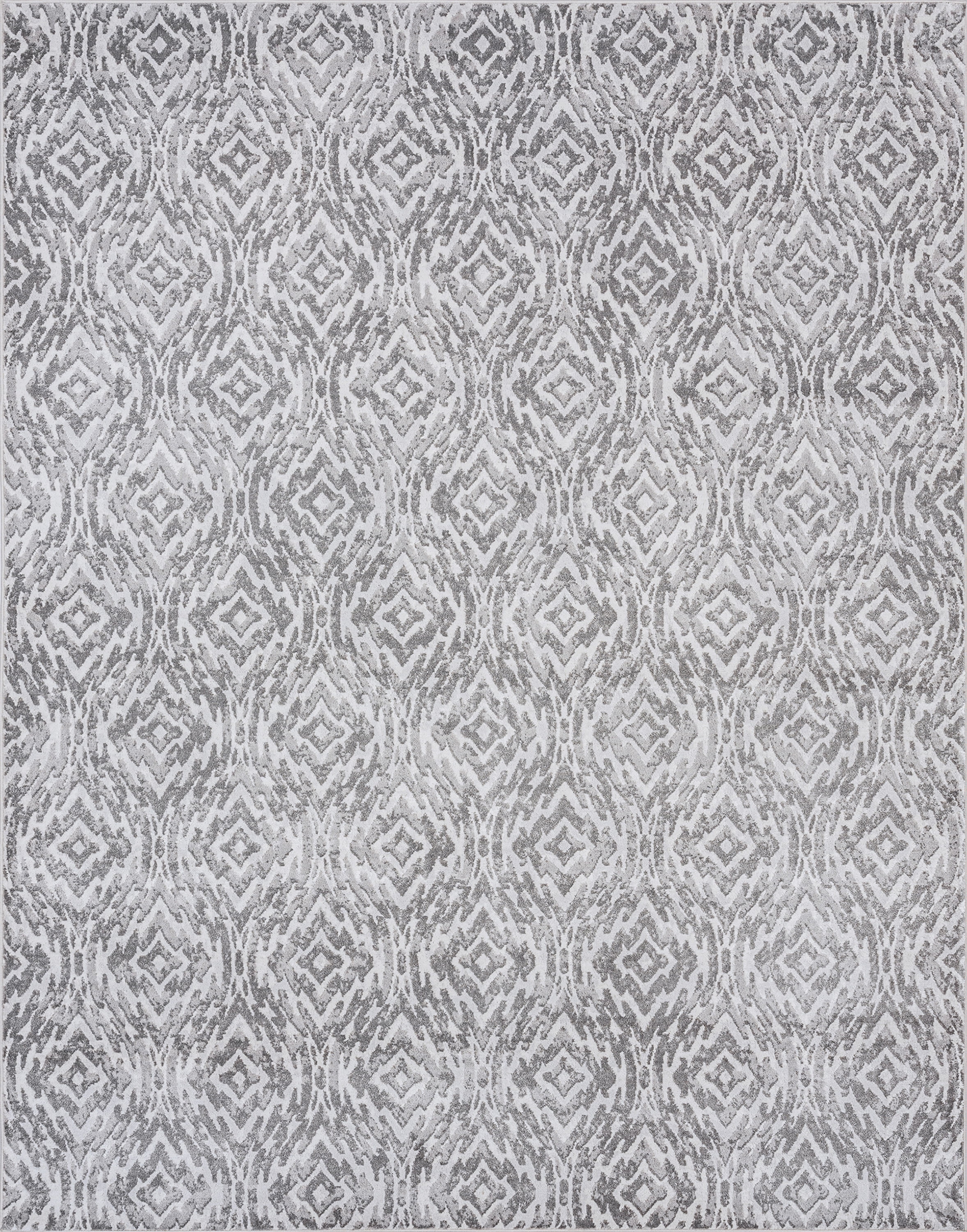 Contemporary 4x6 Area Rug (4' x 5'3'') Geometric Gray, White Indoor Rectangle Easy to Clean
