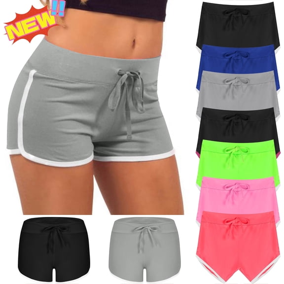 Taqqpue Women Yoga Short Pants Cotton Sports Shorts Gym Dance Lounge Shorts Elastic Waist Drawstring Running Athletic Shorts for Women