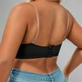 thumbnail image 4 of FYDUU Wireless Bras For Women Breathable Women's Wireless Bra Front Closure Smooth Comfort Bralettes With Clear Straps Comfort Bralette Dailywear /Black, 4 of 5