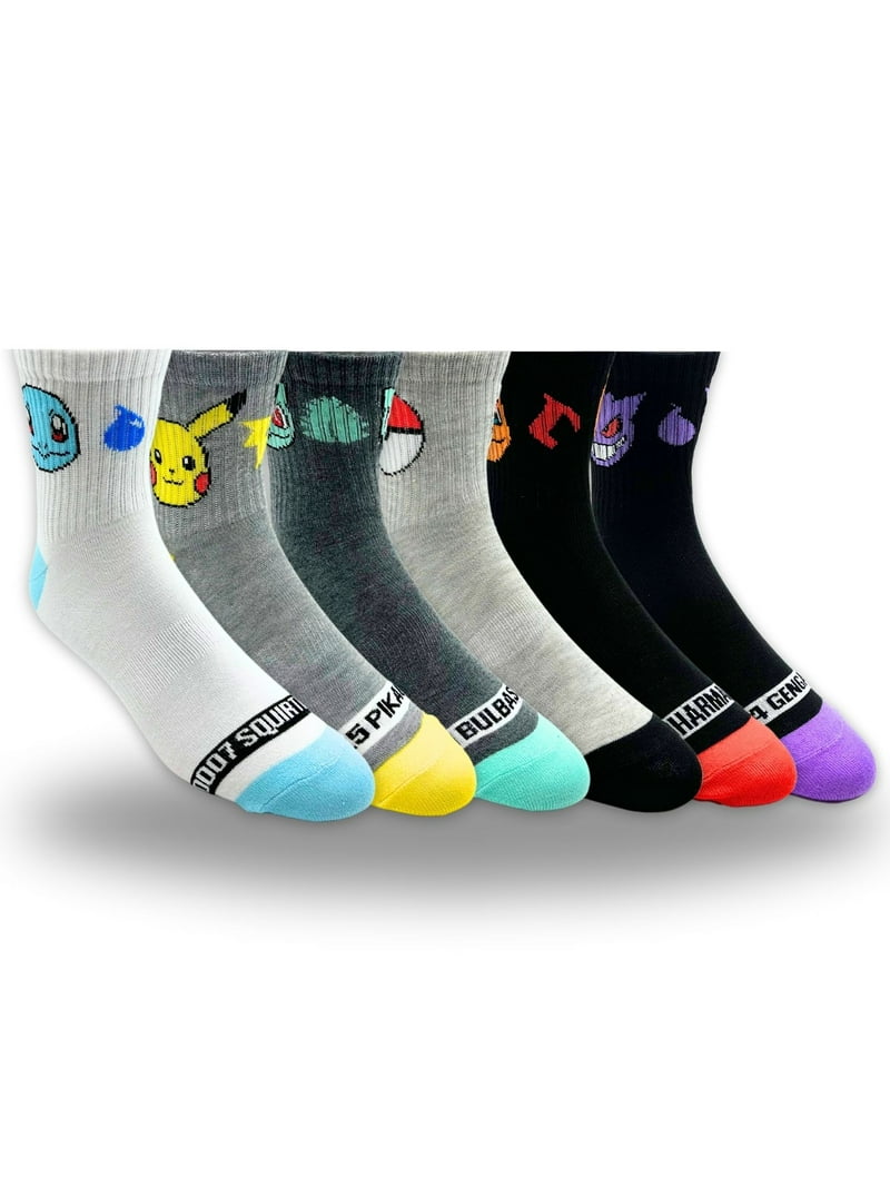 Pokemon Men's Quarter Socks, 6-Pack, Size 8-12 - Walmart.com