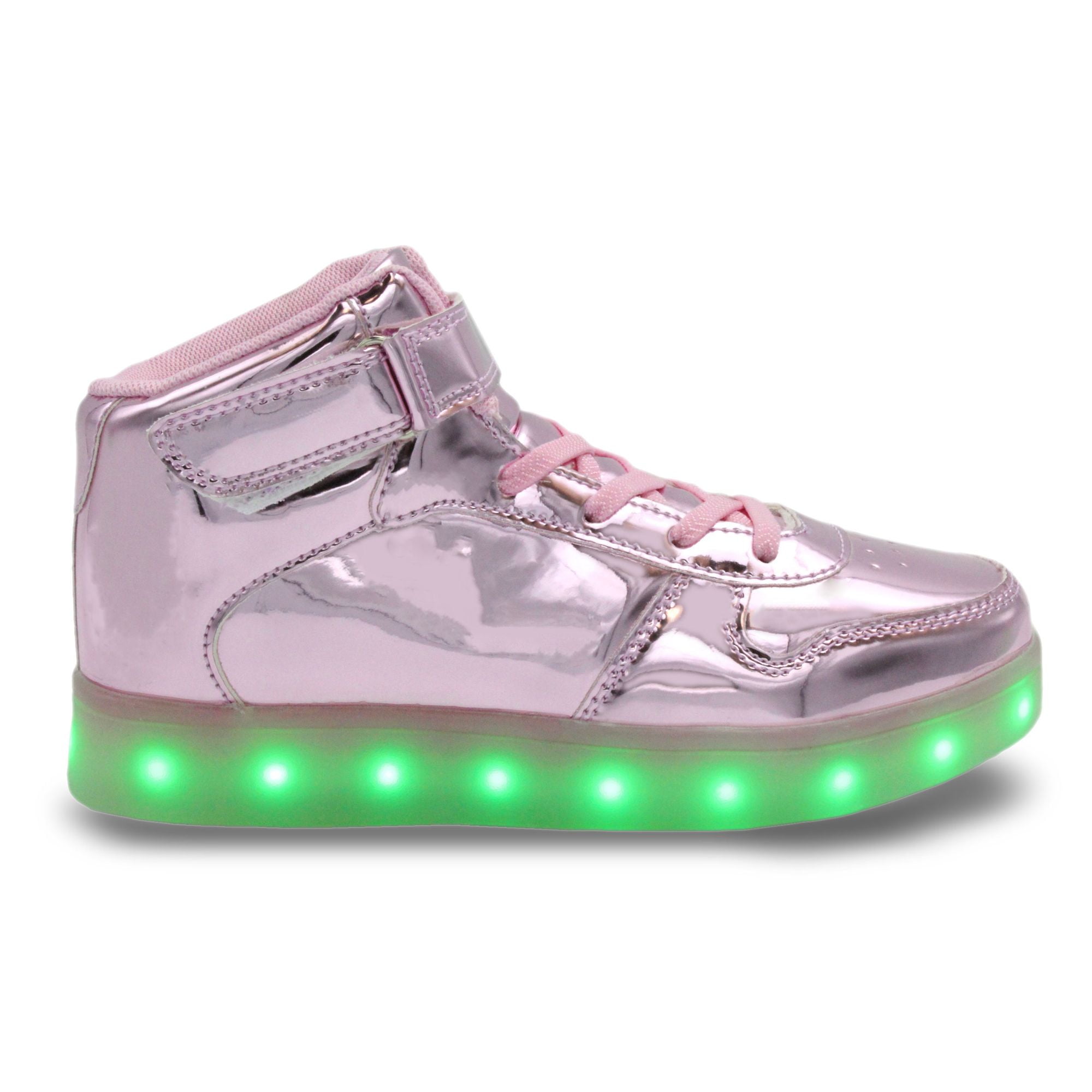 Family Smiles LED Light Up Sneakers Kids High Top Boys Girls Unisex Strap Lace Up Shoes Pink Little Kid US 12 / EU 30 - Walmart.com
