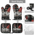 thumbnail image 3 of Valentines Gnomes Oven Mitts and Pot Holders Set of 2, Buffalo Check Heat Resistant Oven Mitts Kitchen Oven Glove for Cooking, Baking, 3 of 6