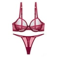 thumbnail image 1 of Varsbaby Women's See Through Underwire Bra and G-String Lingerie Set, 1 of 5