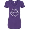 thumbnail image 3 of Inktastic Happy Valentines Day with Arrows Women's V-Neck T-Shirt, 3 of 5