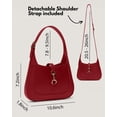 thumbnail image 4 of Bolso de hombro para mujer - Bolsos de hombro pequeños - Lindos bolsos Hobo de moda - Correa ajustable de cuero vegano, 4 of 5