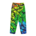 thumbnail image 3 of Lsque Rainbow Butterflies Print Women's Pajama Pants, Lounge Pant - Comfortable Home Wear,Elastic Waistband, Stylish Design-Large, 3 of 9