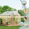 thumbnail image 6 of Amkui Large Aluminum Walk-in Green Houses for Outdoors, Polycarbonate Greenhouse with Sliding Doors & Roof Vent, Sunroom Winter Greenhouse for Outside Patio, Backyard, Garden, 6 of 11