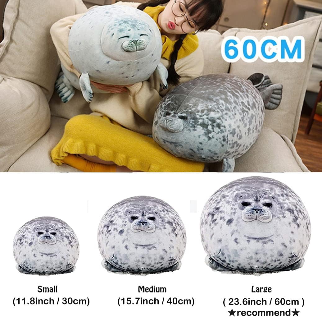 TYMZDYN Chubby Blob Seal Pillow,Stuffed Cotton Plush Animal Toy Cute Ocean