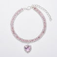 thumbnail image 2 of Imitation Pearl Beaded Pet Necklaces with Charms Pearl Beaded Heart Collar for Cat Dog - Pink,L, 2 of 8