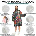 thumbnail image 5 of Wearable Oversized Blanket,Pioneer Flower Floral Print Pattern Wearable Blanket Hoodie for Adults,Cozy Hooded Blankets with Super Pockets,Super Warm Fuzzy Pullover for Women & Men, 5 of 6