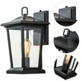 thumbnail image 3 of C Cattleya 1-Light Matte Black Dusk to Dawn Outdoor Wall Light with Clear Tempered Glass, 3 of 9