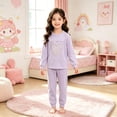 thumbnail image 2 of Afdoent Girls 2 Piece Outfit Soft Long Sleeve Top And Pants Two Piece Outfit For Toddler Kids Casual Wear Loungewear 8-9 Years, 2 of 4
