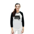 thumbnail image 2 of Thread Tank Home Roots State North Dakota ND Unisex 3/4 Sleeves Baseball Raglan White Black Small, 2 of 4