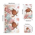 thumbnail image 3 of Brown Turtle Coastal Towel Set of 3, Soft Microfiber Bath Towels, Hand Towel, Washcloths, Summer Beach Nautical Coral Shells Ocean Quick-Dry Absorbent Towels for Bathroom Kitchen Hotel Beach Gym Spa, 3 of 9