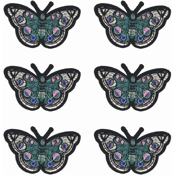 10 pc Computerized Embroidery Cloth Iron On Patches Costume Accessories Appliques Butterfly Teal 54x87x1mm