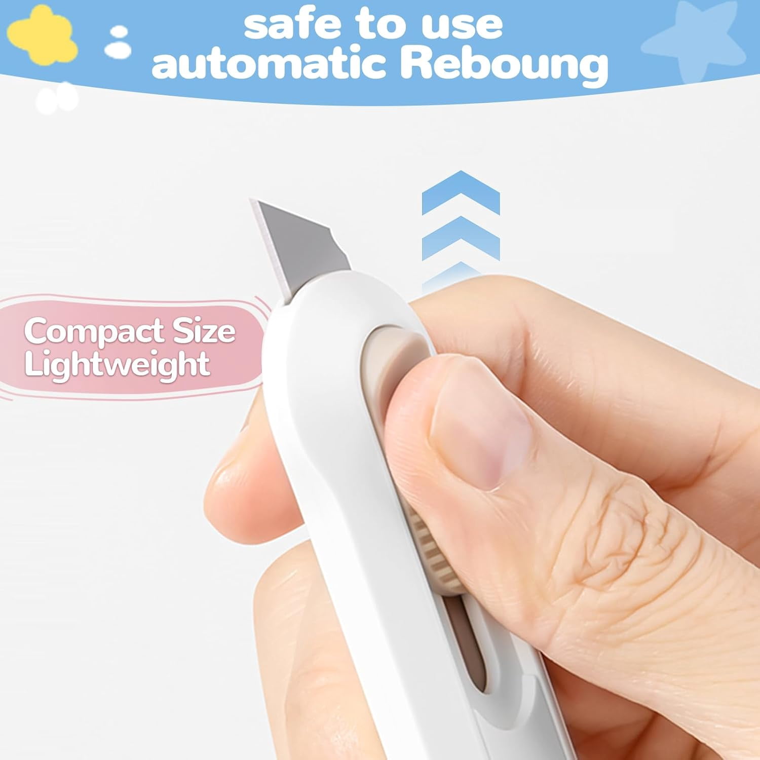 20 pcs Box cutter, box opener cutter Easy Slide Retractable Cute Box Cutter for Office, Home, Crafts, Hobby Use