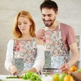 thumbnail image 3 of Pioneer Flower Floral Print Pattern Apron-Garden Aprons for Women with Pockets-Cotton Linen Waterproof Kitchen Cooking Gardening Aprons Adjustable for Kitchen,Cooking,BBQ and Salon 33x27 Inch, 3 of 7