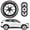 White, variant on 4PCS Car Tire Waterproof Universal Stickers Wheel Decals Motorcycle Auto Exterior Accessories, Sport Lettering Set SUV Sedan Truck Rim Decor Motorrad Tuning Aufkleber