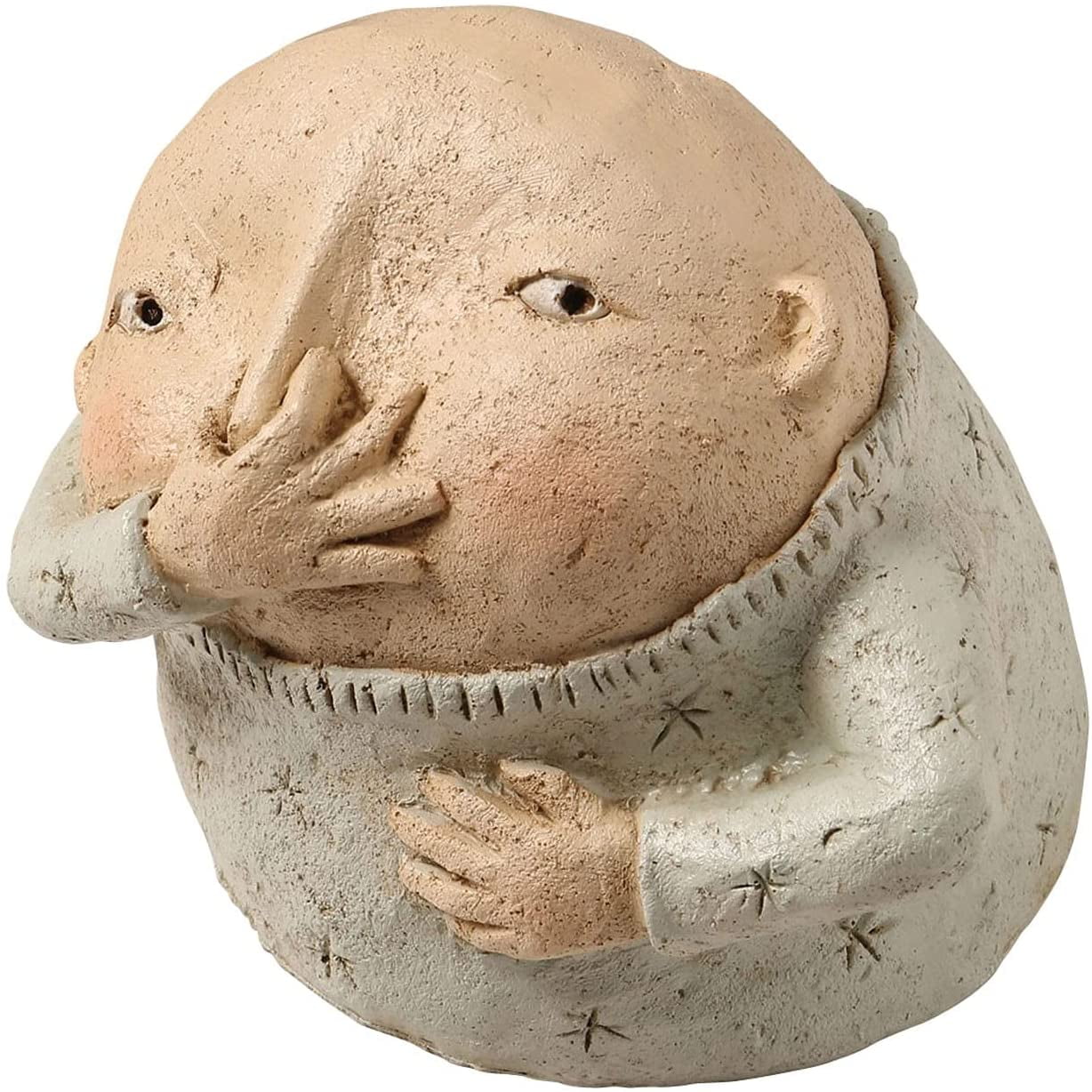 Tianlu Boy Holding Nose Sculpture Primitive Kitschy Figurine Bathroom