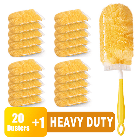 Dusters Refills for Cleaning Tool Multi Surface Duster Refills Brush Head 20 pcs & Handle*1