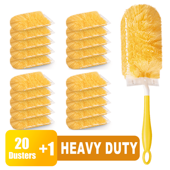 Dusters Refills for Cleaning Tool Multi Surface Duster Refills Brush Head 20 pcs & Handle*1