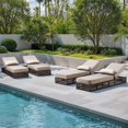 thumbnail image 3 of Opohoro Adjustable Outdoor Rattan Wicker Chaise Lounge Set of 4, Outdoor Reclining Chairs for Garden Pool Backyard Deck, Beige, 3 of 11