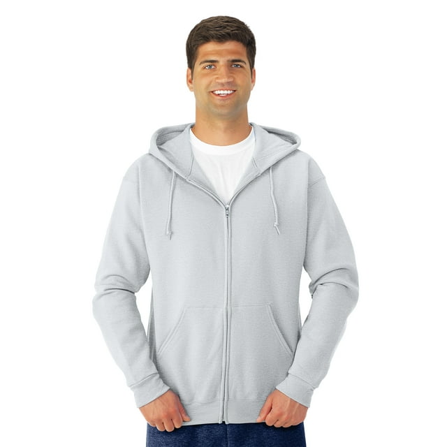 Jerzees Adult NuBlend Full Zip Hooded Sweatshirt, XL, Ash