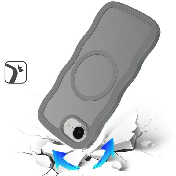 XPM for Apple iPhone 16e Phone Case, Grip Hand Magnetic Hybrid Case Shockproof Protection Matte Skin Rubber TPU PC Cover for Apple iPhone 16 E (6.1") (Gray)