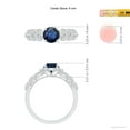 thumbnail image 5 of ANGARA Natural 1 Ct Aeon Sapphire Solitaire Engagement Ring with Milgrain in 14K White Gold for Women (Size-6mm) | September Birthstone, Anniversary, Jewelry Gift for Women | Natural Sapphire Ring, 5 of 9